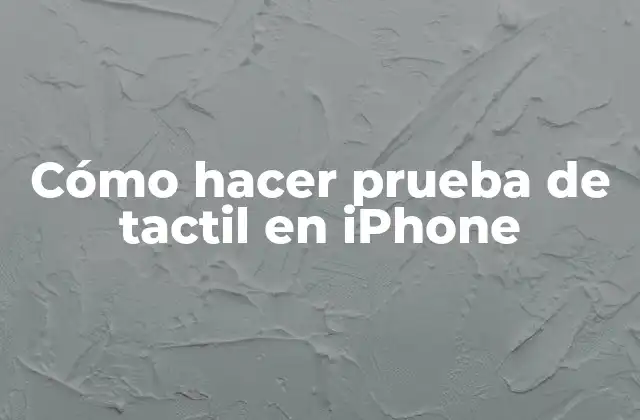 Cómo Hacer Prueba de Tactil en Iphone
