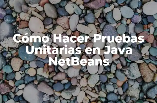 Cómo Hacer Pruebas Unitarias en Java Netbeans