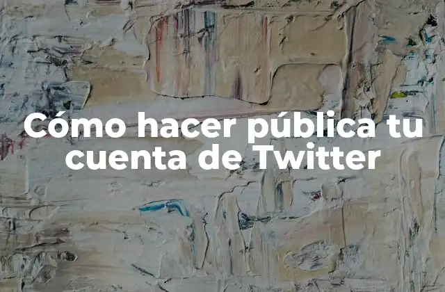 Cómo Hacer Pública Tu Cuenta de Twitter