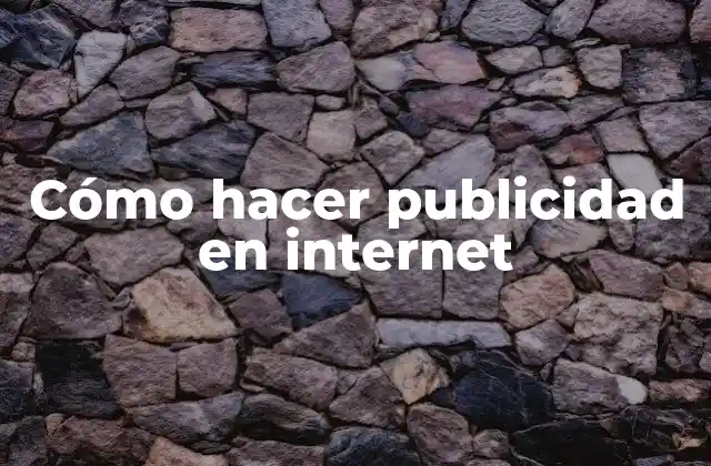 Cómo Hacer Publicidad en Internet