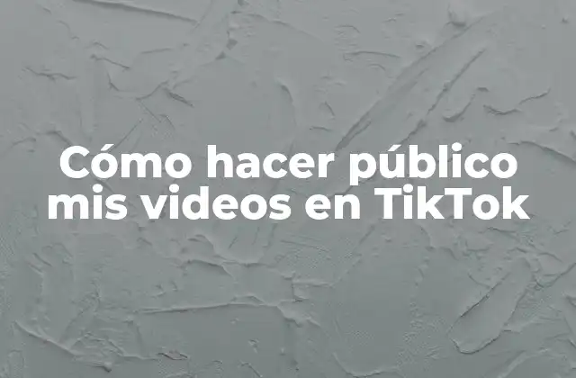 Cómo Hacer Público Mis Videos en Tiktok