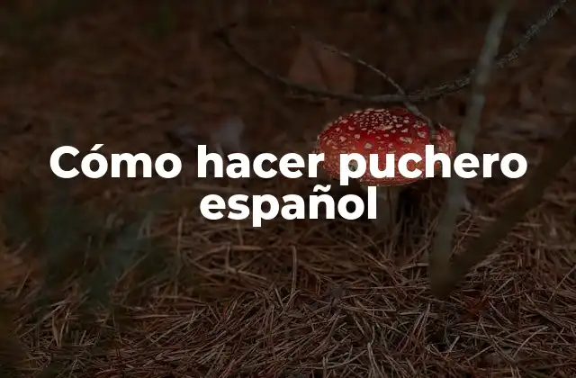 Cómo Hacer Puchero Español
