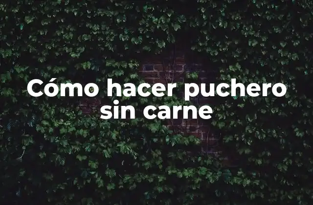 Cómo Hacer Puchero sin Carne 2 ¿Qué es un puchero sin carne?