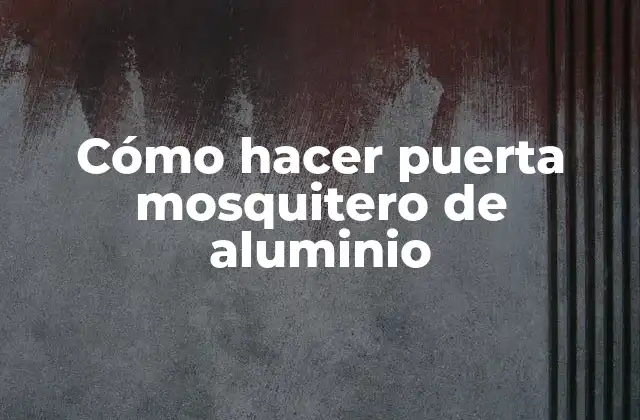 Cómo Hacer Puerta Mosquitero de Aluminio