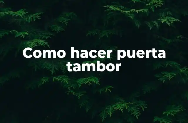 Como Hacer Puerta Tambor