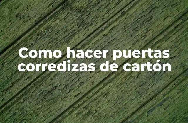 Como Hacer Puertas Corredizas de Cartón