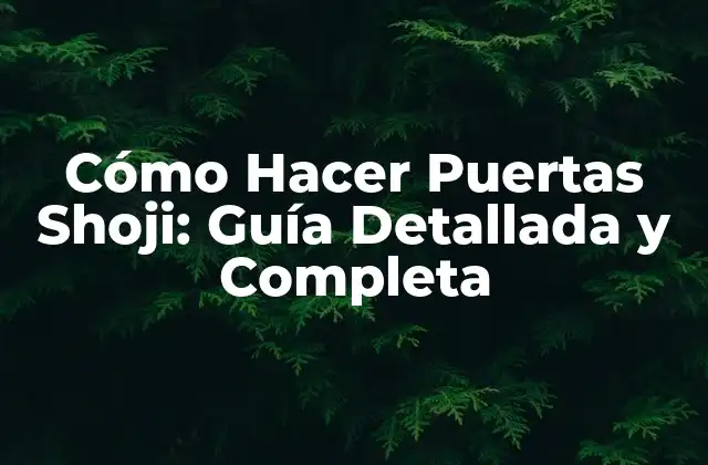 Cómo Hacer Puertas Shoji: Guía Detallada y Completa
