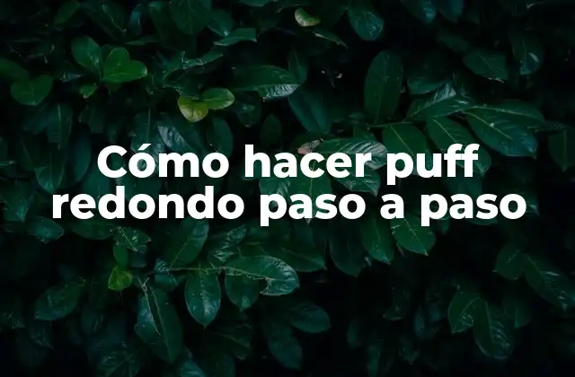 Cómo Hacer Puff Redondo Paso a Paso