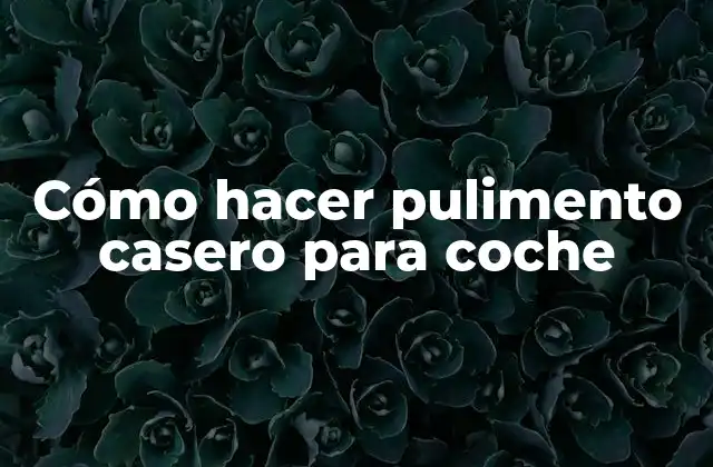 Cómo Hacer Pulimento Casero para Coche