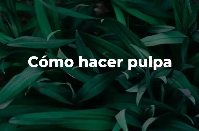 Cómo Hacer Pulpa