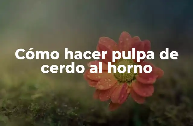 Cómo Hacer Pulpa de Cerdo Al Horno