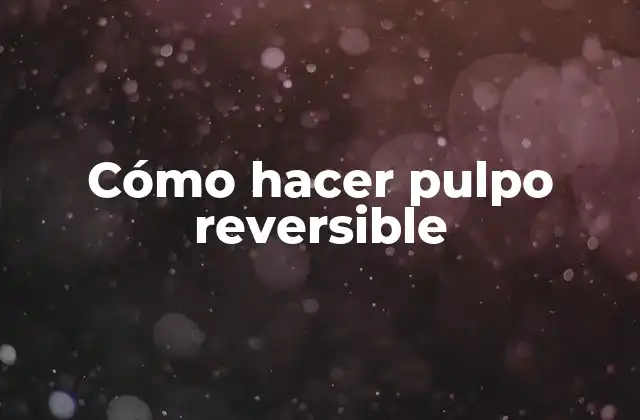 Cómo Hacer Pulpo Reversible