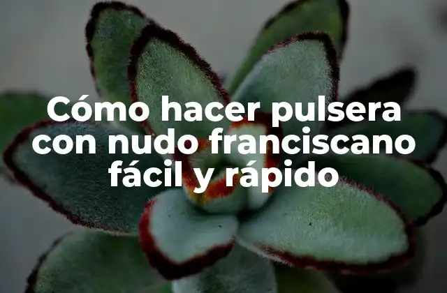 Cómo Hacer Pulsera con Nudo Franciscano Fácil y Rápido