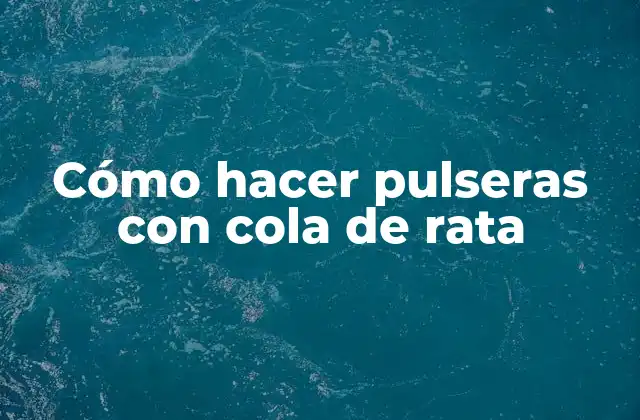 Cómo Hacer Pulseras con Cola de Rata