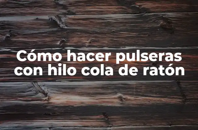 Cómo Hacer Pulseras con Hilo Cola de Ratón