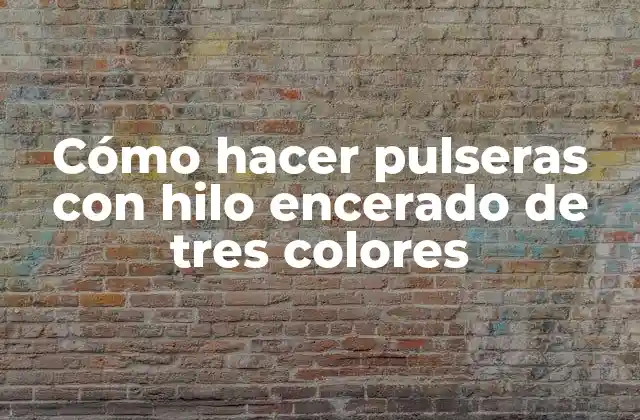 Cómo Hacer Pulseras con Hilo Encerado de Tres Colores