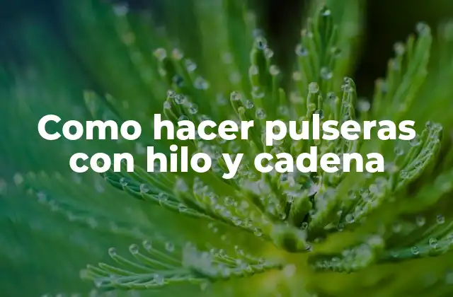 Como Hacer Pulseras con Hilo y Cadena