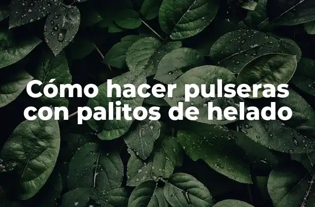 Cómo Hacer Pulseras con Palitos de Helado