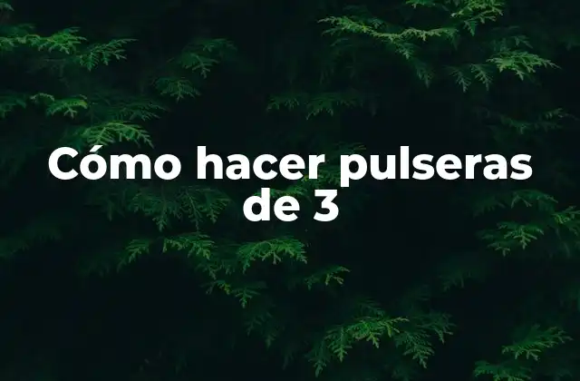 Cómo Hacer Pulseras de 3