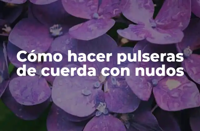 Cómo Hacer Pulseras de Cuerda con Nudos
