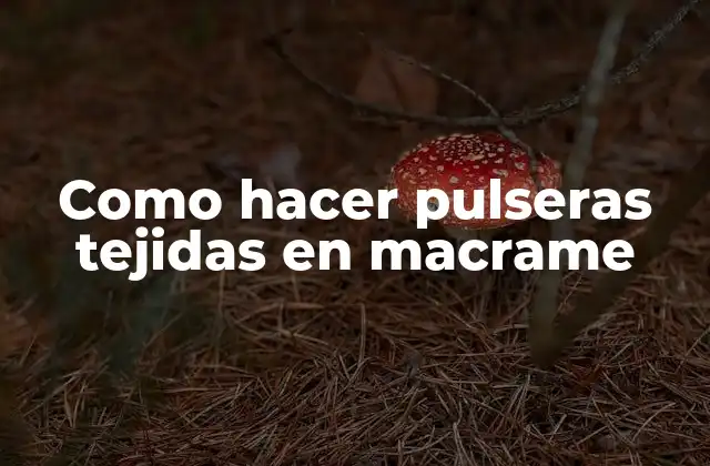 Como Hacer Pulseras Tejidas en Macrame