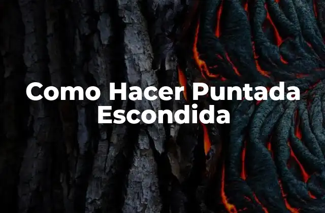 Como Hacer Puntada Escondida