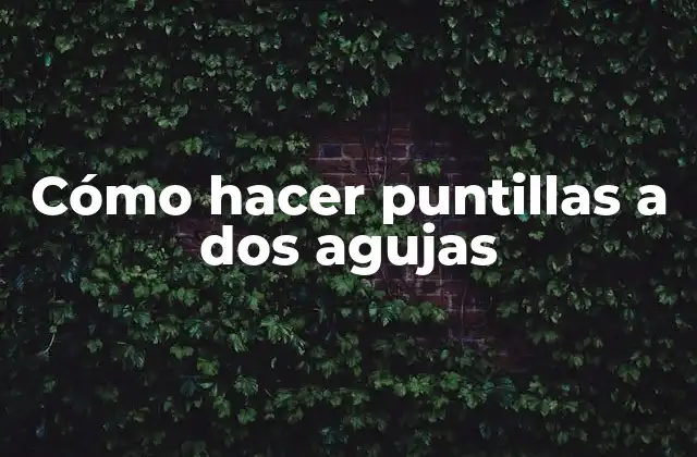 Cómo Hacer Puntillas a Dos Agujas