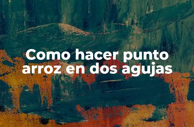 Como Hacer Punto Arroz en Dos Agujas