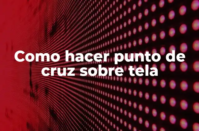 Como Hacer Punto de Cruz sobre Tela