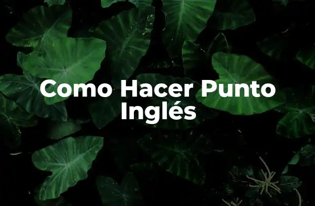 Como Hacer Punto Inglés