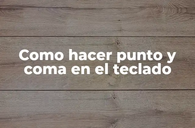 Como Hacer Punto y Coma en el Teclado