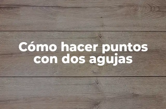 Cómo Hacer Puntos con Dos Agujas