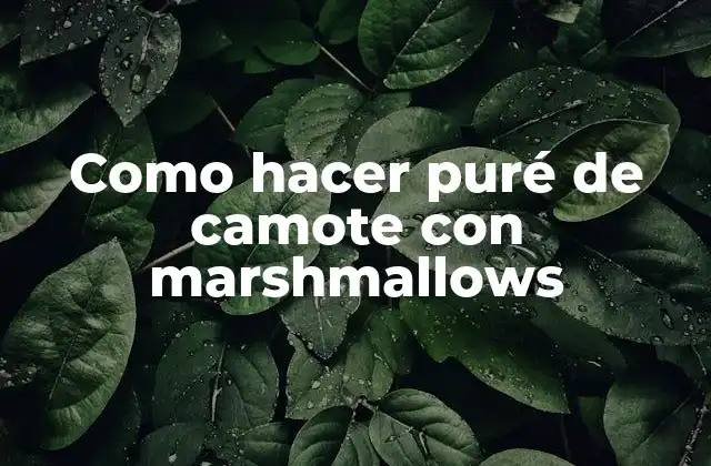 Como Hacer Puré de Camote con Marshmallows