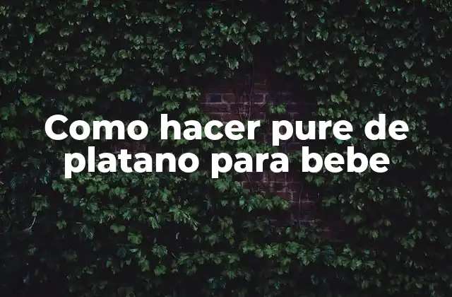 Como Hacer Pure de Platano para Bebe 2 Pure de platano para bebé