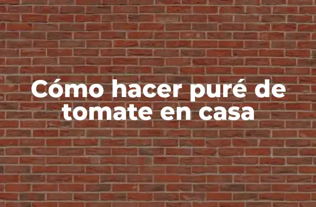 Cómo Hacer Puré de Tomate en Casa