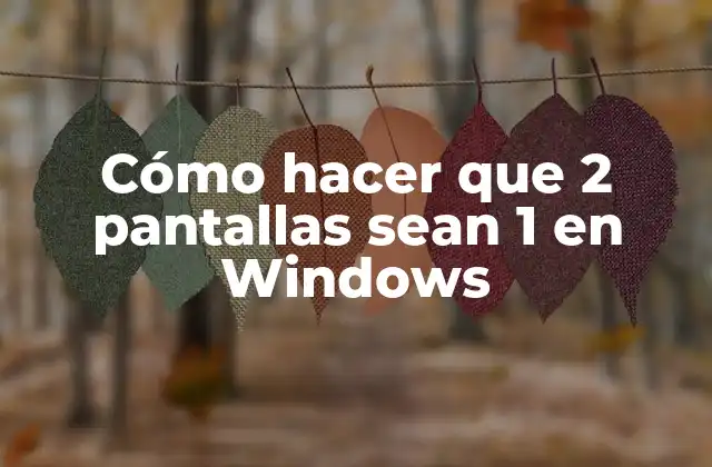 Cómo Hacer que 2 Pantallas Sean 1 en Windows
