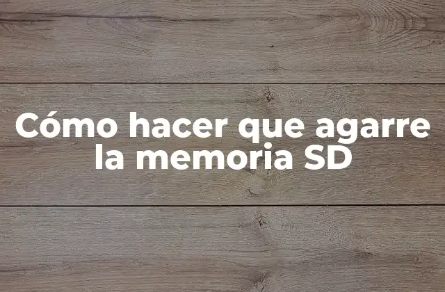 Cómo Hacer que Agarre la Memoria Sd