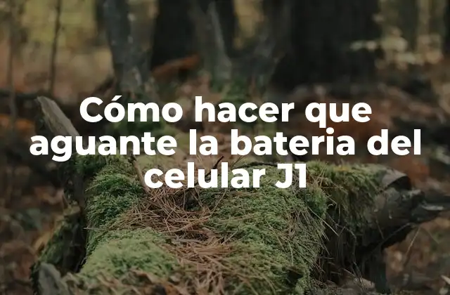 Cómo Hacer que Aguante la Bateria Del Celular J1 2 ¿Qué es la batería del celular J1 y cómo funciona?
