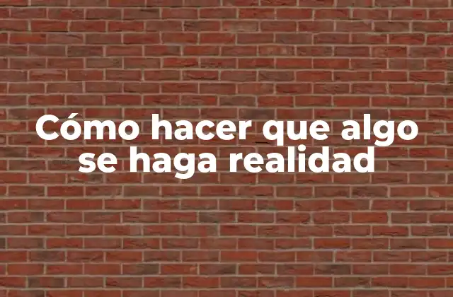 Cómo Hacer que Algo Se Haga Realidad