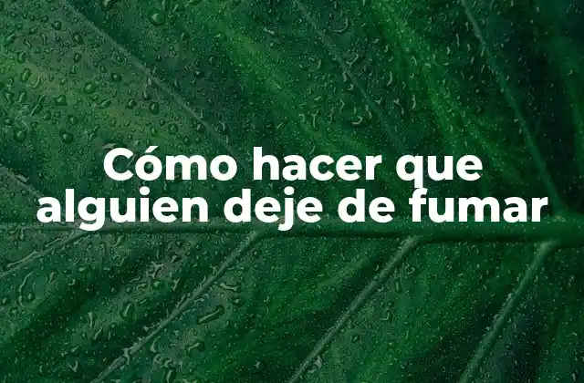 Cómo Hacer que Alguien Deje de Fumar