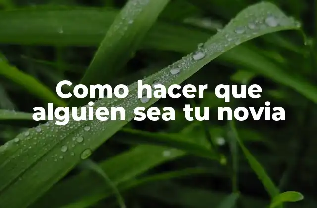 Como Hacer que Alguien Sea Tu Novia