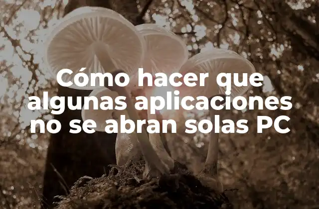 Cómo Hacer que Algunas Aplicaciones No Se Abran Solas Pc