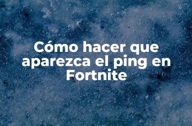 Cómo Hacer que Aparezca el Ping en Fortnite