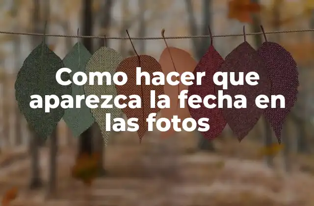 Como Hacer que Aparezca la Fecha en las Fotos