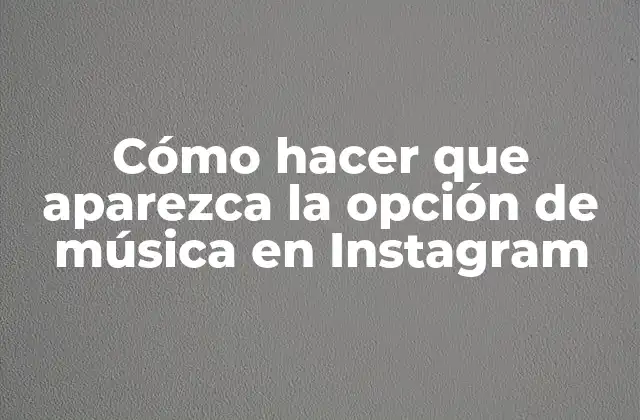 Cómo Hacer que Aparezca la Opción de Música en Instagram 2 ¿Qué es la opción de música en Instagram y para qué sirve?