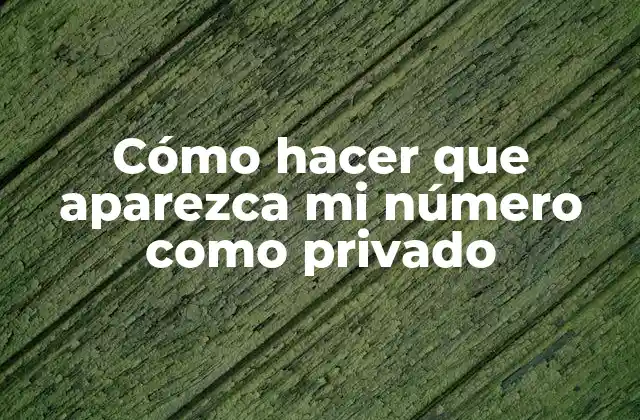 Cómo Hacer que Aparezca Mi Número como Privado