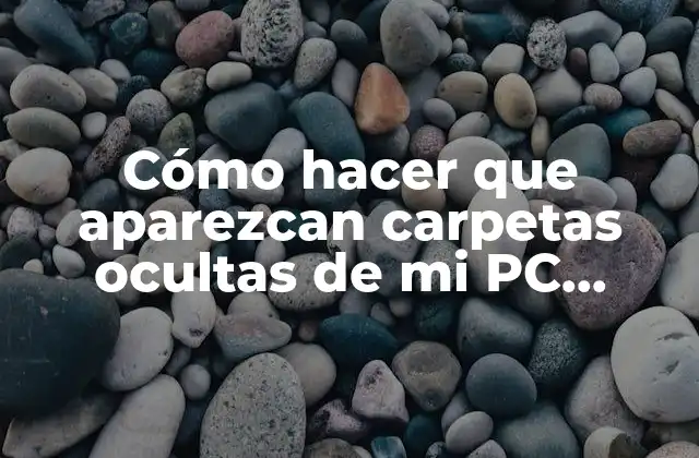 Cómo Hacer que Aparezcan Carpetas Ocultas de Mi Pc Windows
