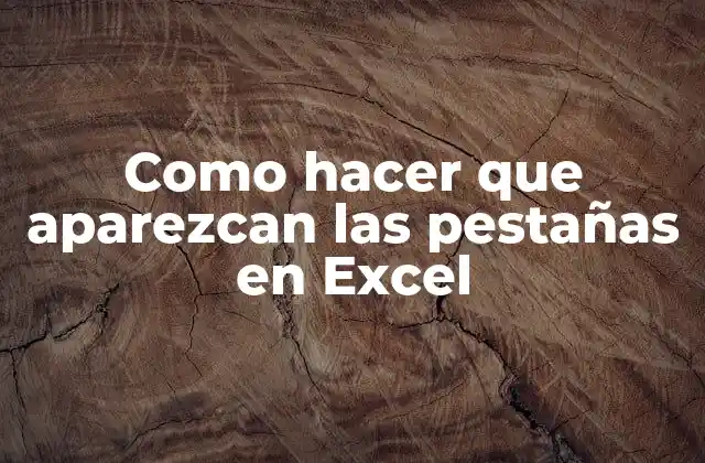 Como Hacer que Aparezcan las Pestañas en Excel 2 Mostrar pestañas en Excel