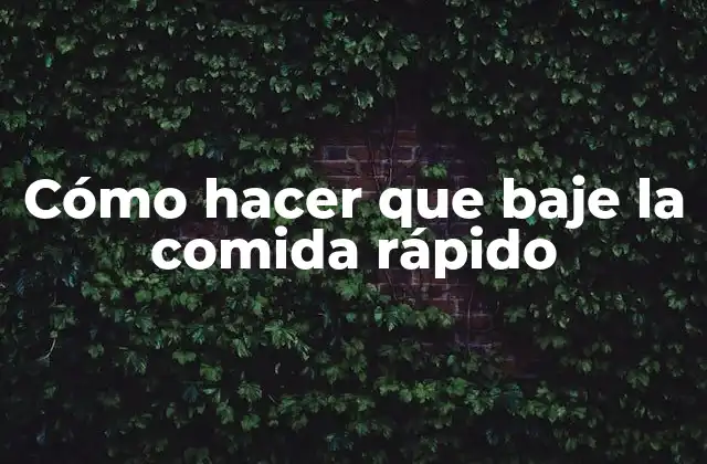 Cómo Hacer que Baje la Comida Rápido