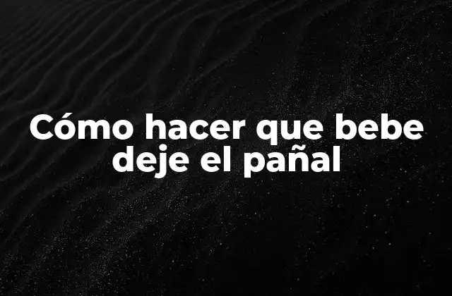Cómo Hacer que Bebe Deje el Pañal 2 ¿Qué es dejar el pañal y para qué sirve?